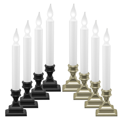 The exact 612 Vermont VT-1506 pure-white bright-hot-spot window candle with weighted brass base.