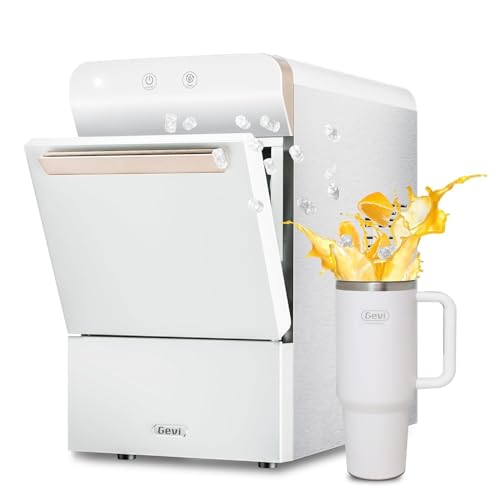 The exact tall Gevi V2.0 countertop nugget ice maker with front storage window and control dial.